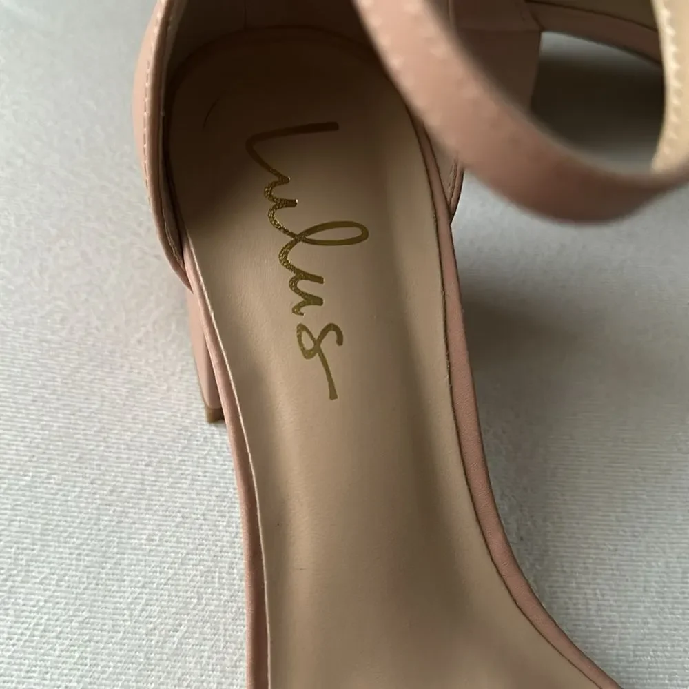 Lulus Harper Almond Ankle Strap Heels Size 8.5US